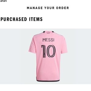 adidas Kids Pink Messi #10 Soccer Jersey
